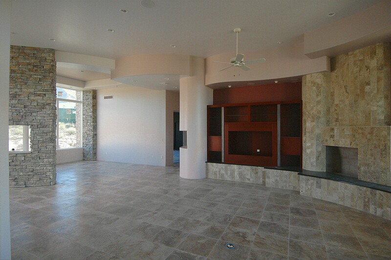 A wide angle view of the great room and the dining room.\n(March 2005)