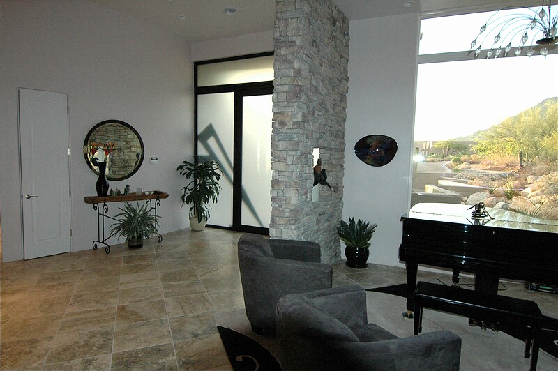 Entry foyer and the transformed Dining Room (now our Piano / Reef Tank / Sitting room)