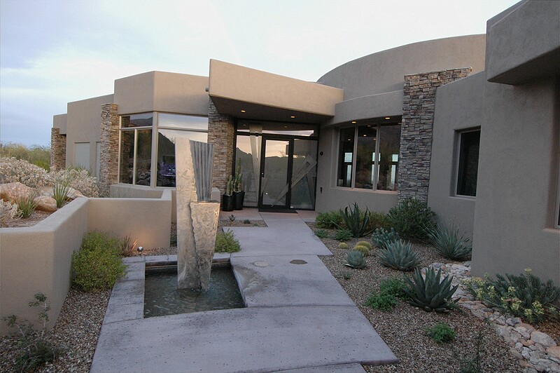 Another view of our front entry and the water sculpture